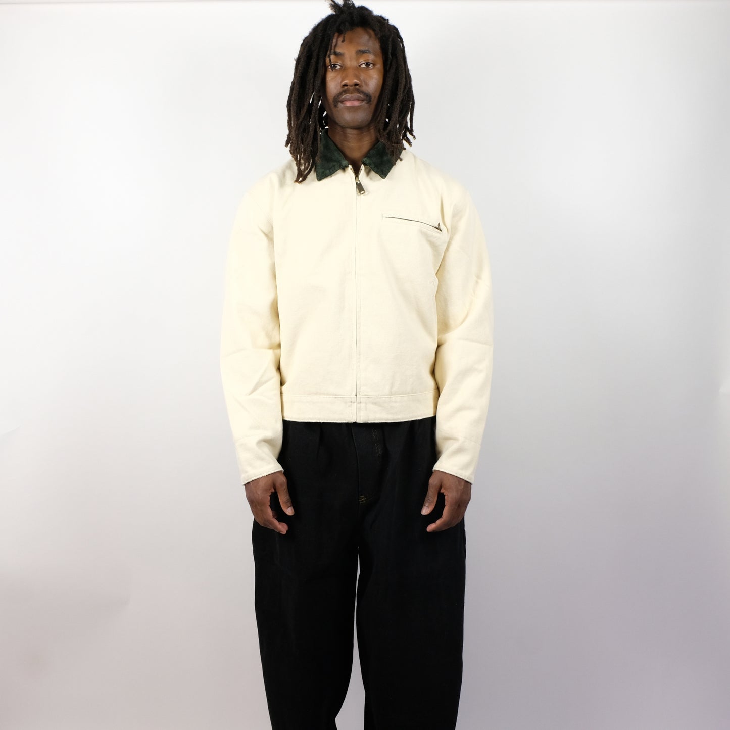 Washed Blanket-Lined Work Jacket(Bone)