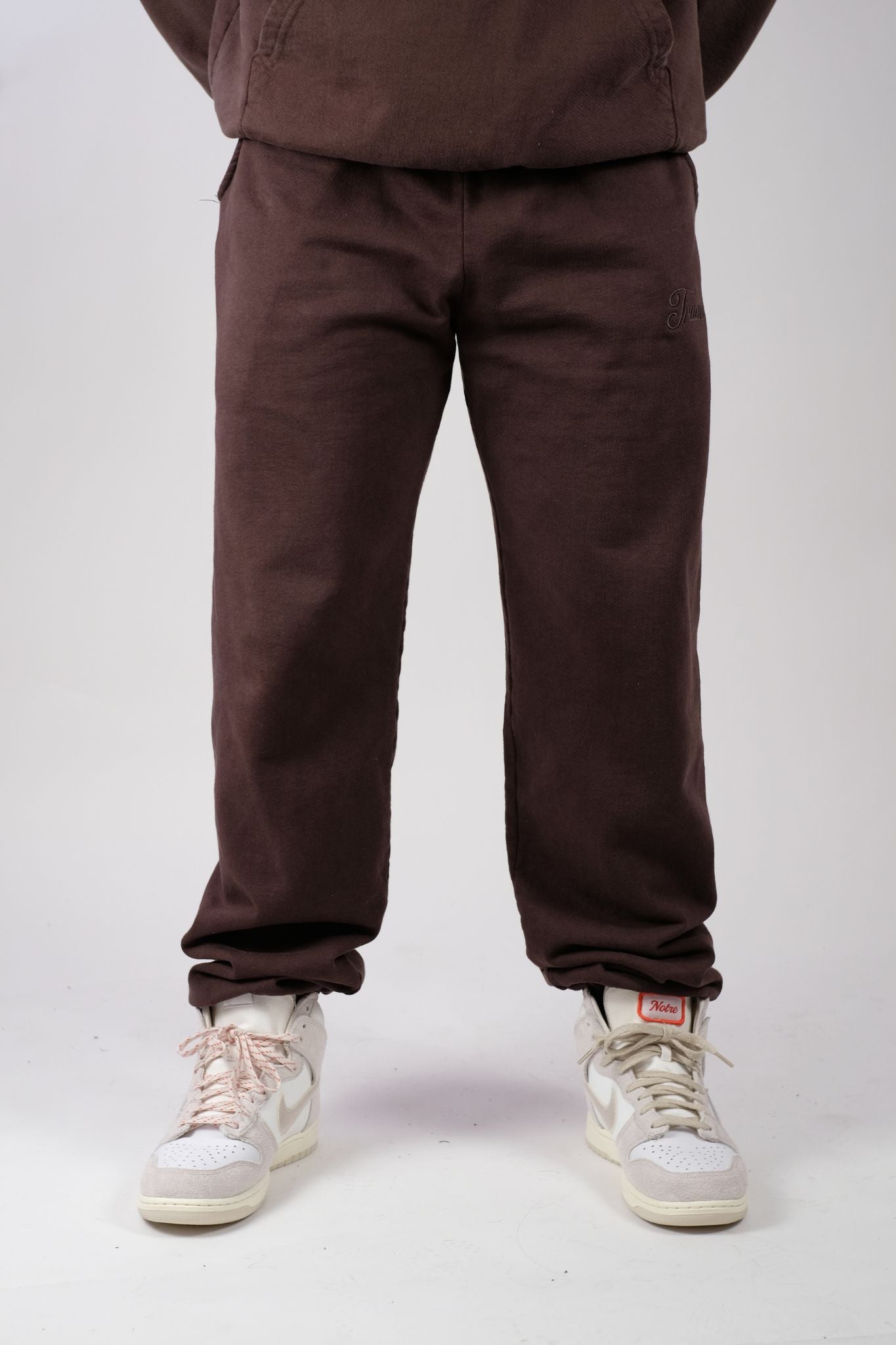 Chocolate Brown Tonal Logo Sweats